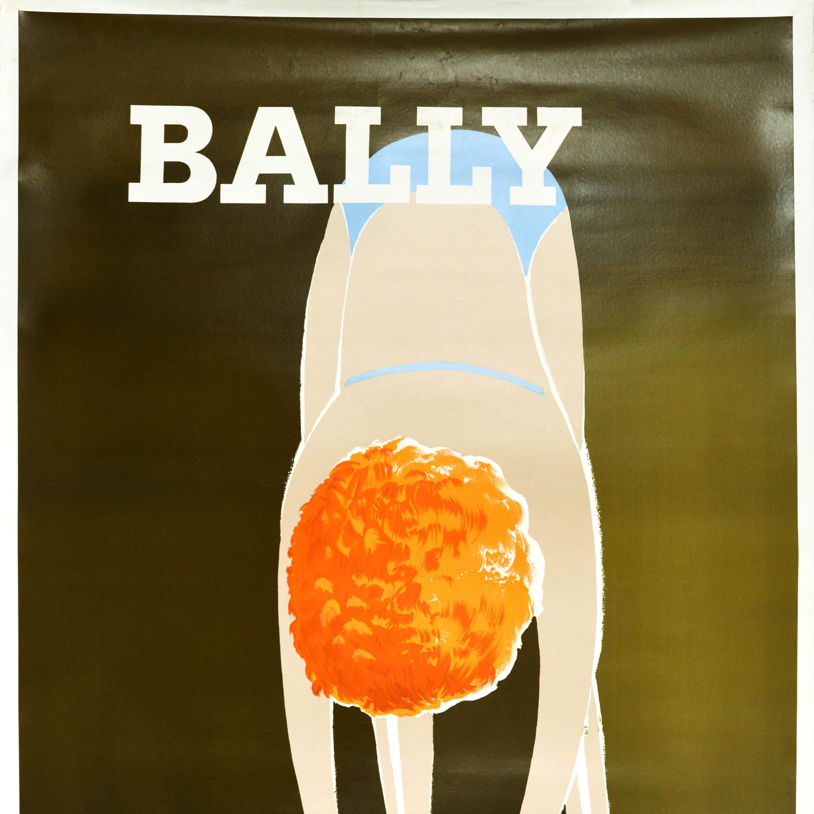 French Original Vintage Advertising Poster Bally Shoes Fashion Fix Masseau Design Art For Sale
