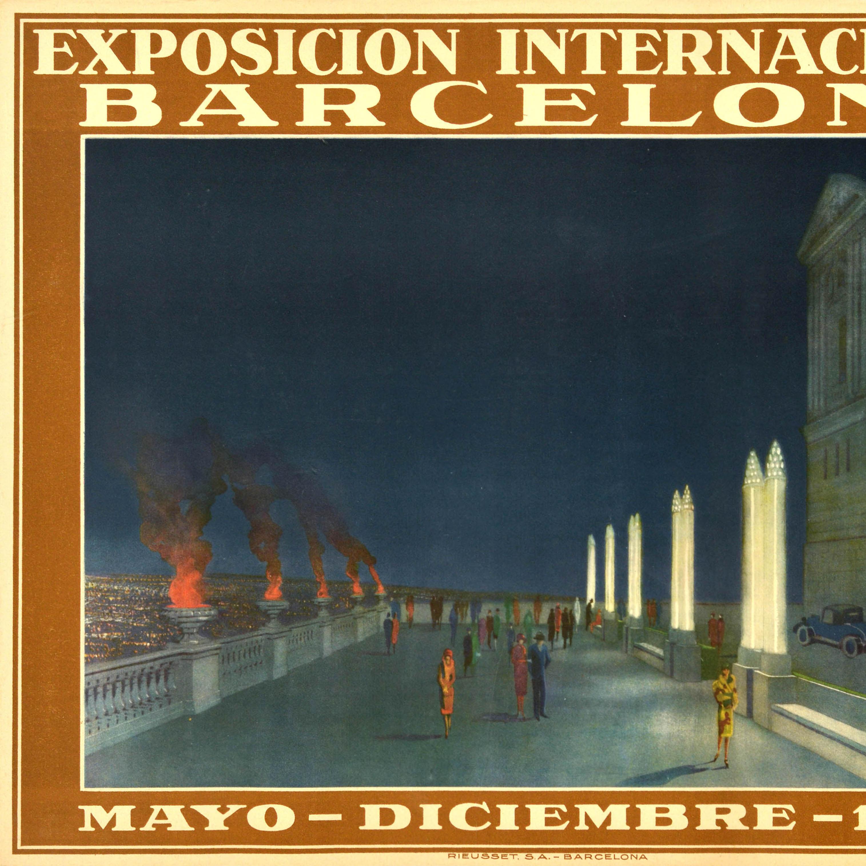 Art Deco Original Vintage Advertising Poster Barcelona International Exposition 1929 Fair For Sale