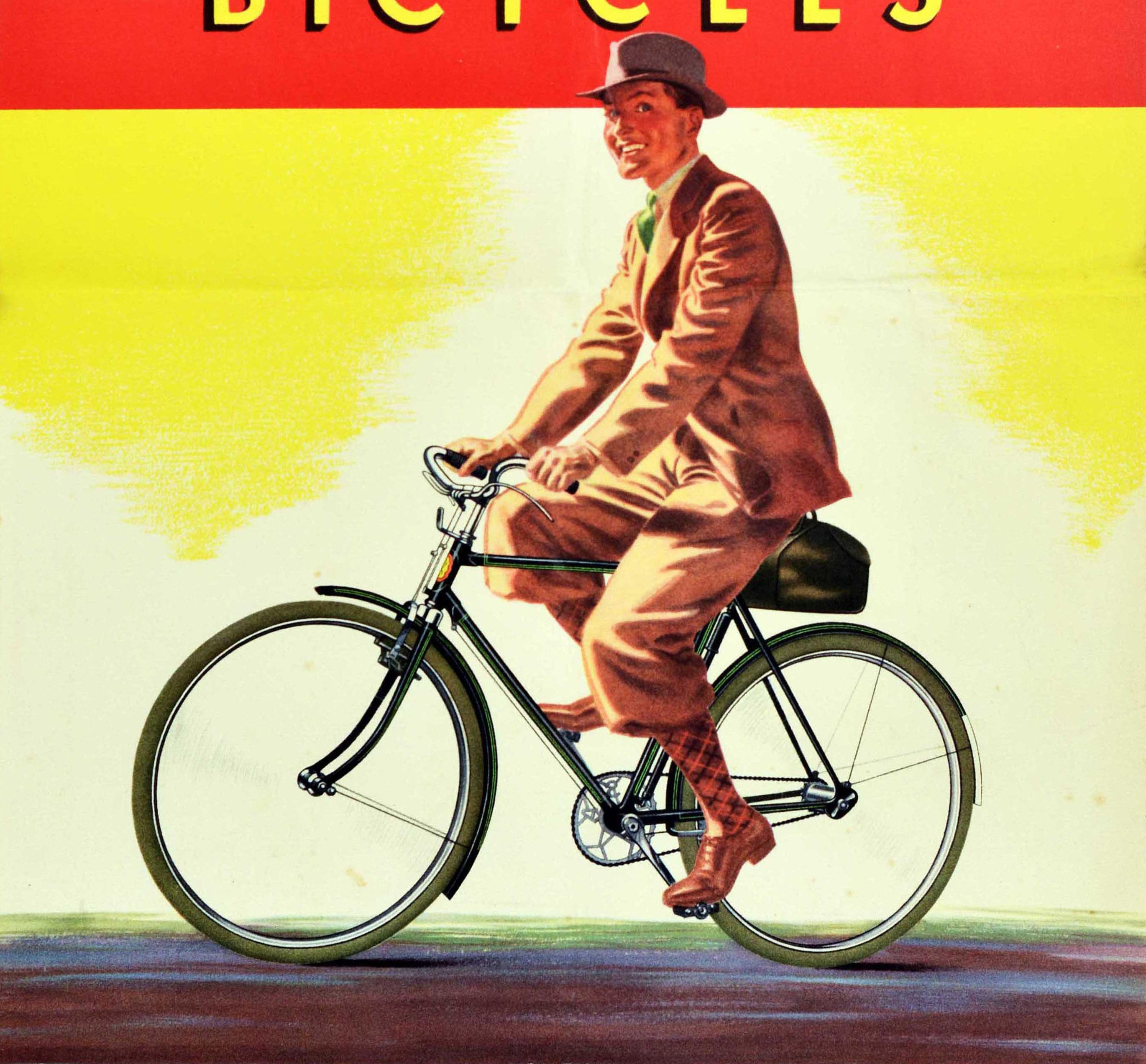 Original Vintage Advertising Poster BSA Steamlight Bicycles Cycling Design Art In Good Condition For Sale In London, GB