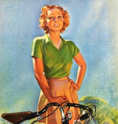 Original Vintage Advertising Poster BSA The Real Quality Bicycle Design Art