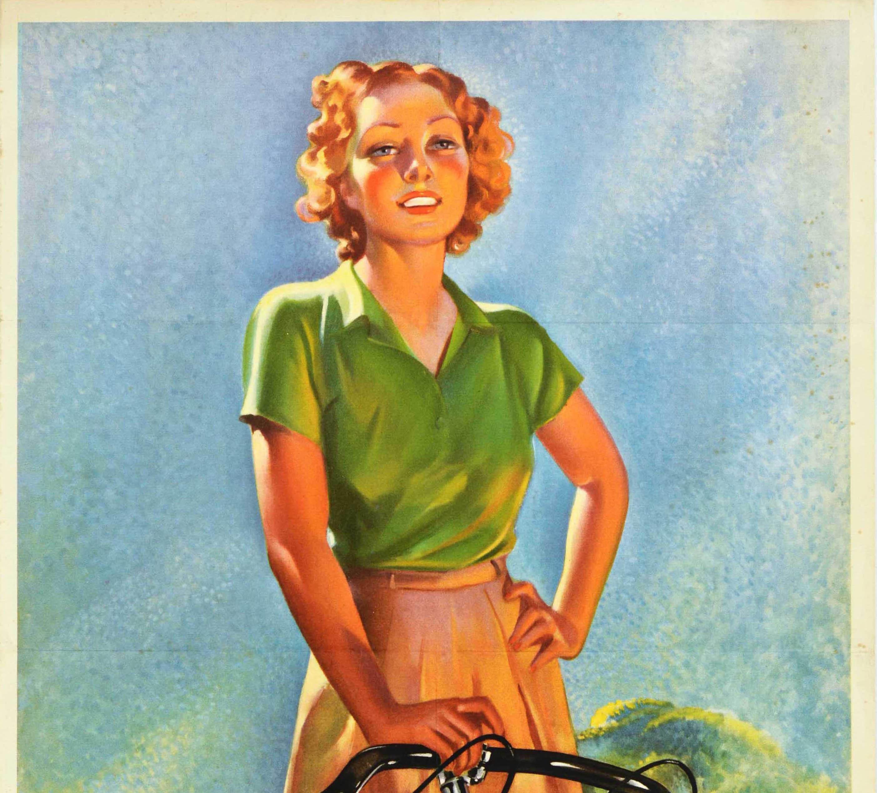 Original-Vintage-Werbeplakat BSA, The Real Quality, Fahrraddesign (Britisch) im Angebot