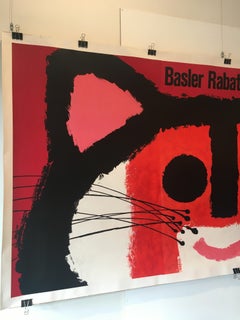 Original Vintage-Werbeplakat des schweizer Künstlers Piatti „Basler Rabattmarke“