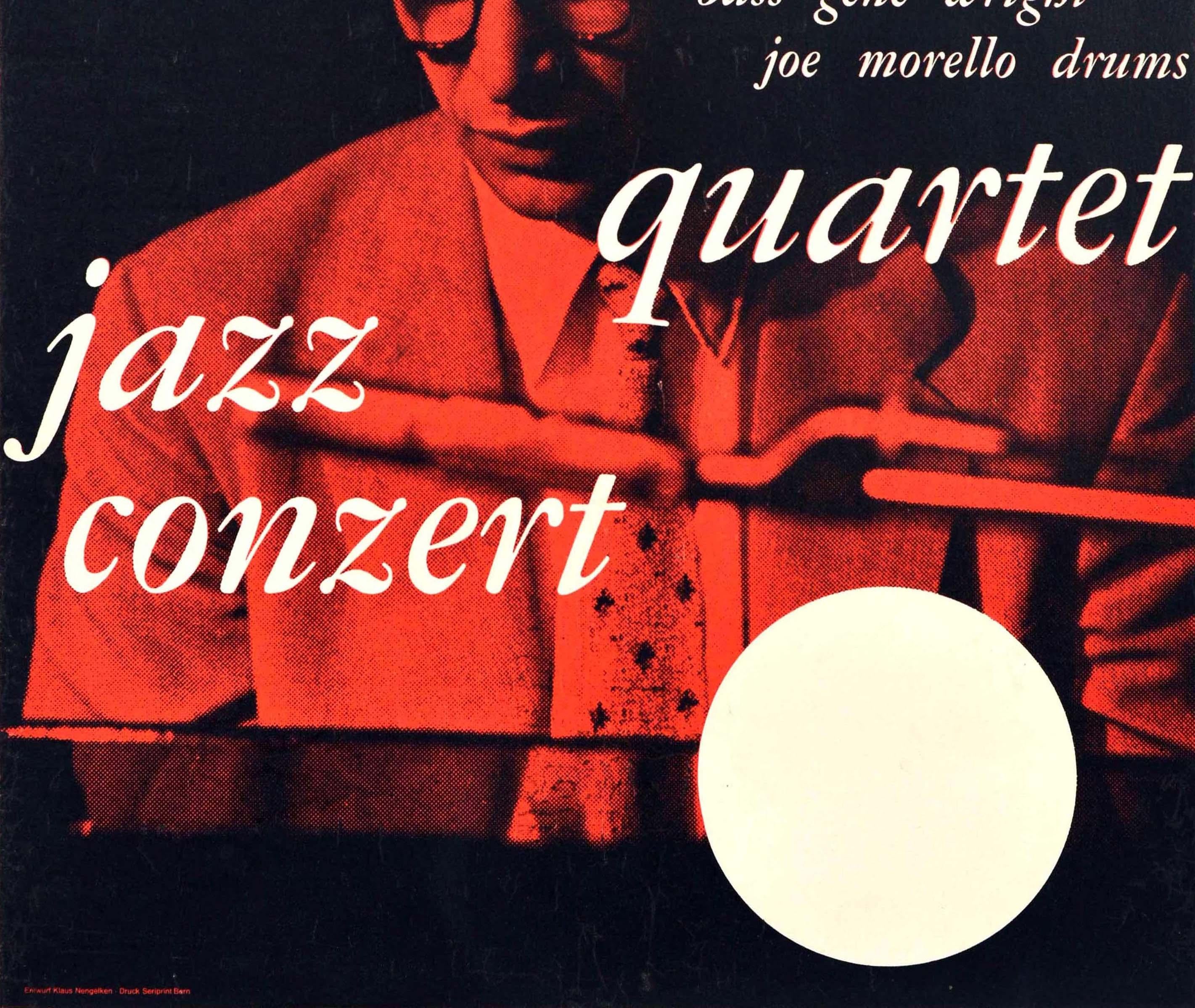 Affiche publicitaire vintage d'origine Dave Brubeck, concert de jazz avec quartet Bon état - En vente à London, GB