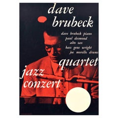 Original Vintage-Werbeplakat Dave Brubeck, Quartett, Jazz, Musik, Konzert