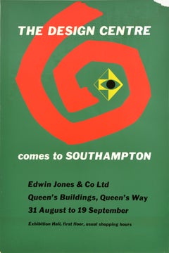 Original Vintage Advertising Poster Design Centre Southampton London Abstract