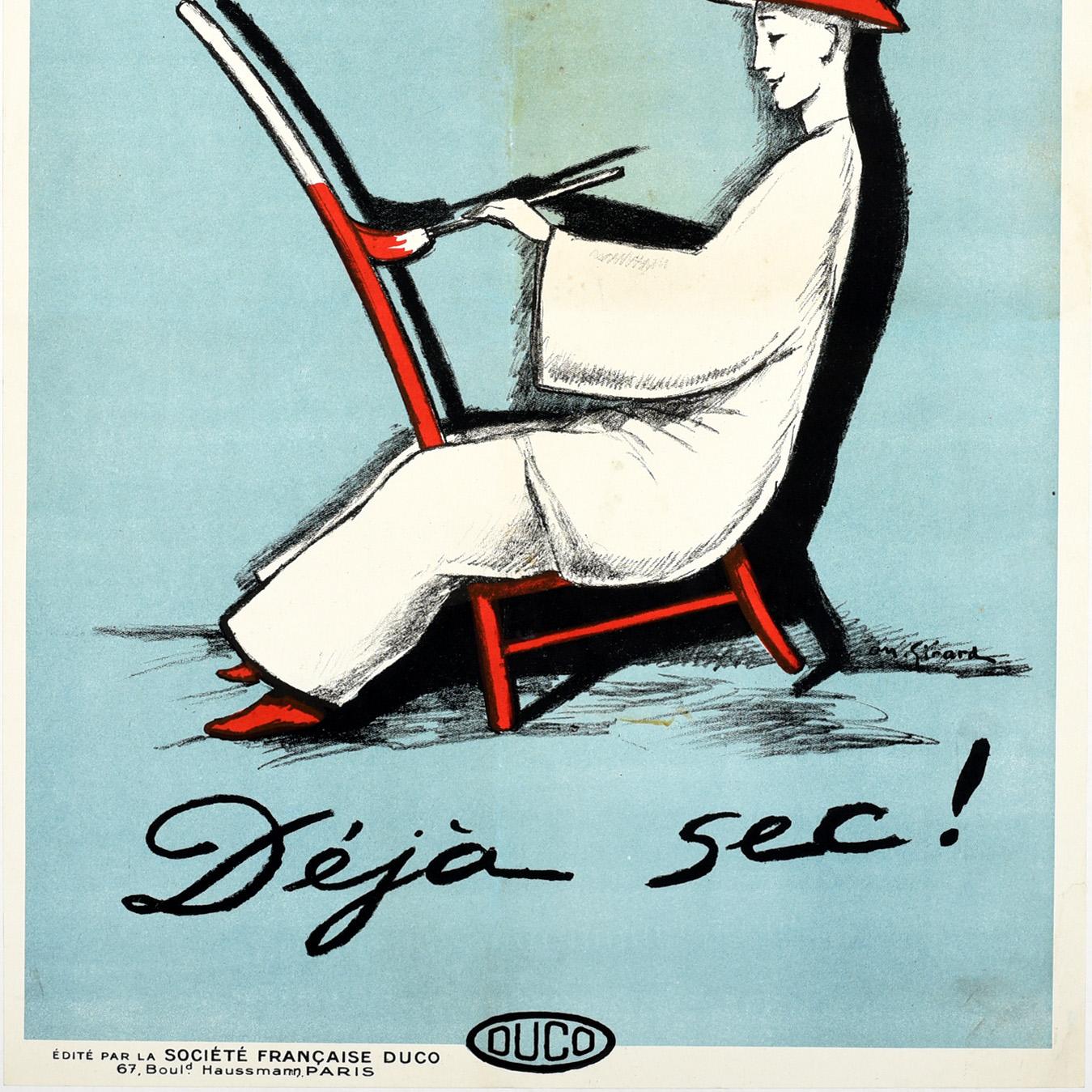 Français Affiche publicitaire originale Duco Enamel Art Déco Peintre Laqué France en vente