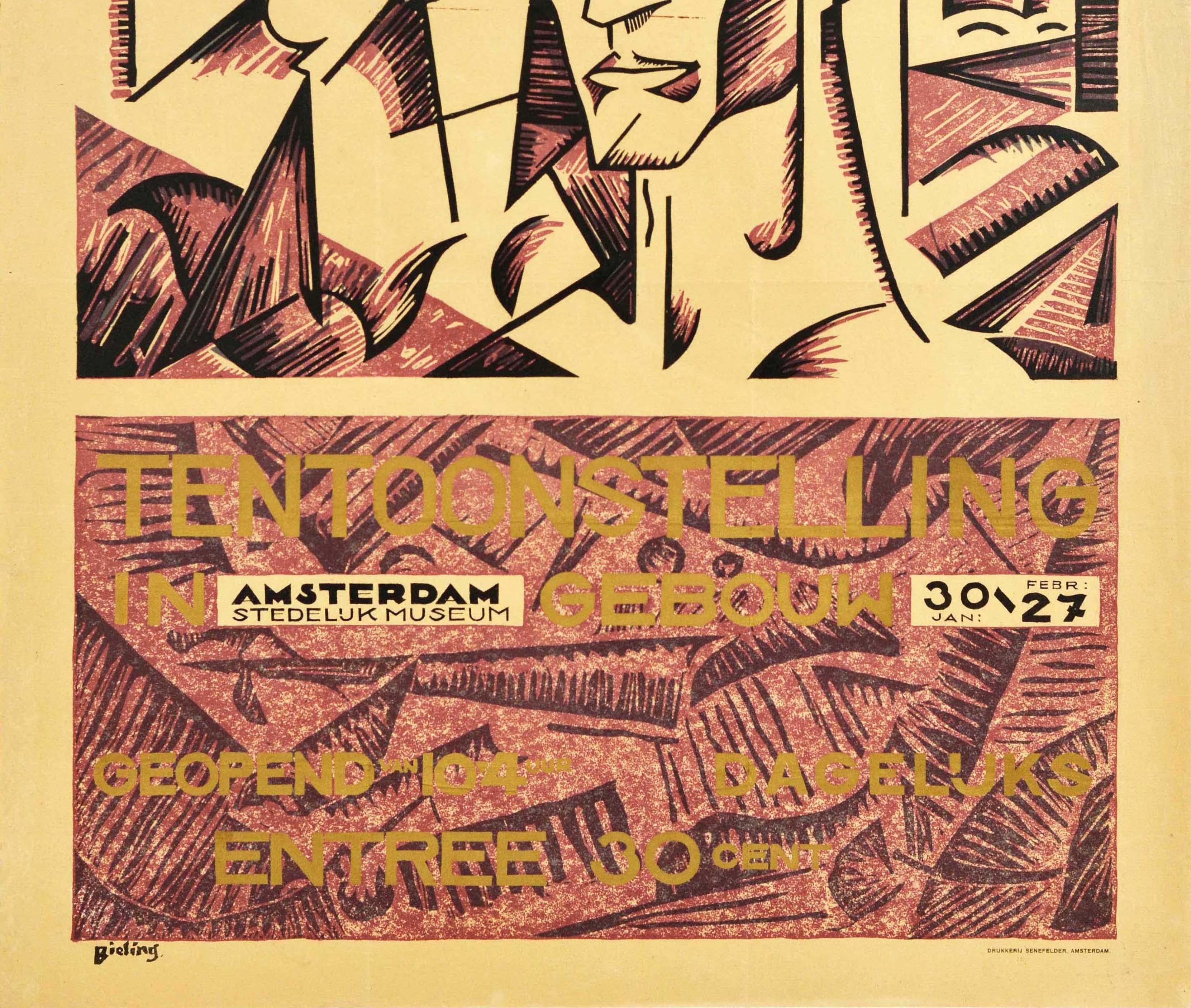 Mid-20th Century Original Vintage Advertising Poster Dutch Circle Of Sculptors Herman Bieling Art For Sale