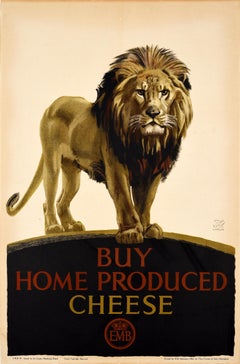 Original Vintage Advertising Poster EMB Home Produced Cheese Empire Marketing