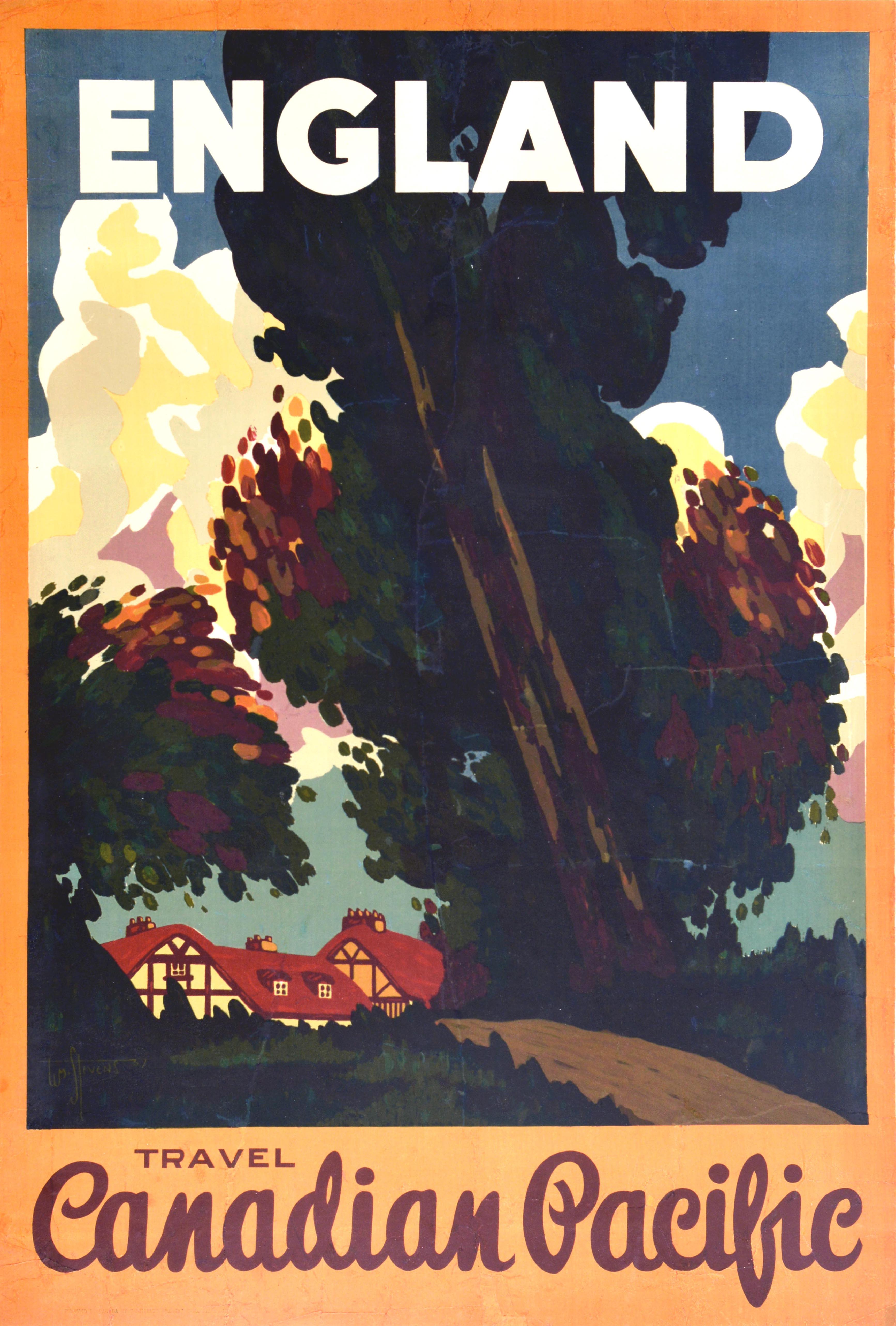 Original Vintage Advertising Poster England Travel Canadian Pacific Countryside