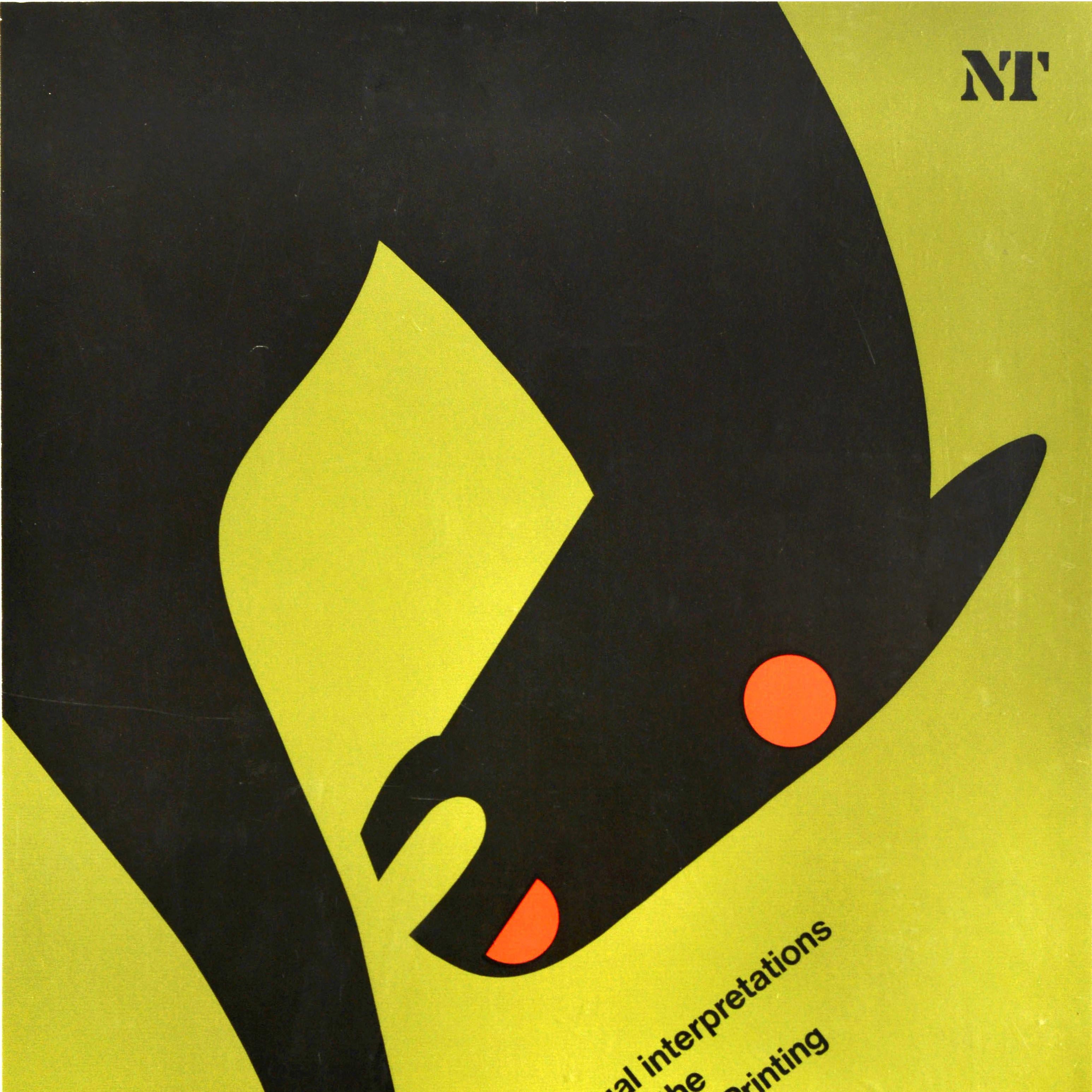Affiche publicitaire originale d'époque pour Equus : Visual interpretations by students of the London College of Printing an exhibition of souvenir brochures interpreting Peter Schaffer's play designed by final year students on the BA (Hons) Course