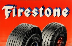 Original Vintage Advertising Poster Firestone Tires Most Kilometers Per Krone
