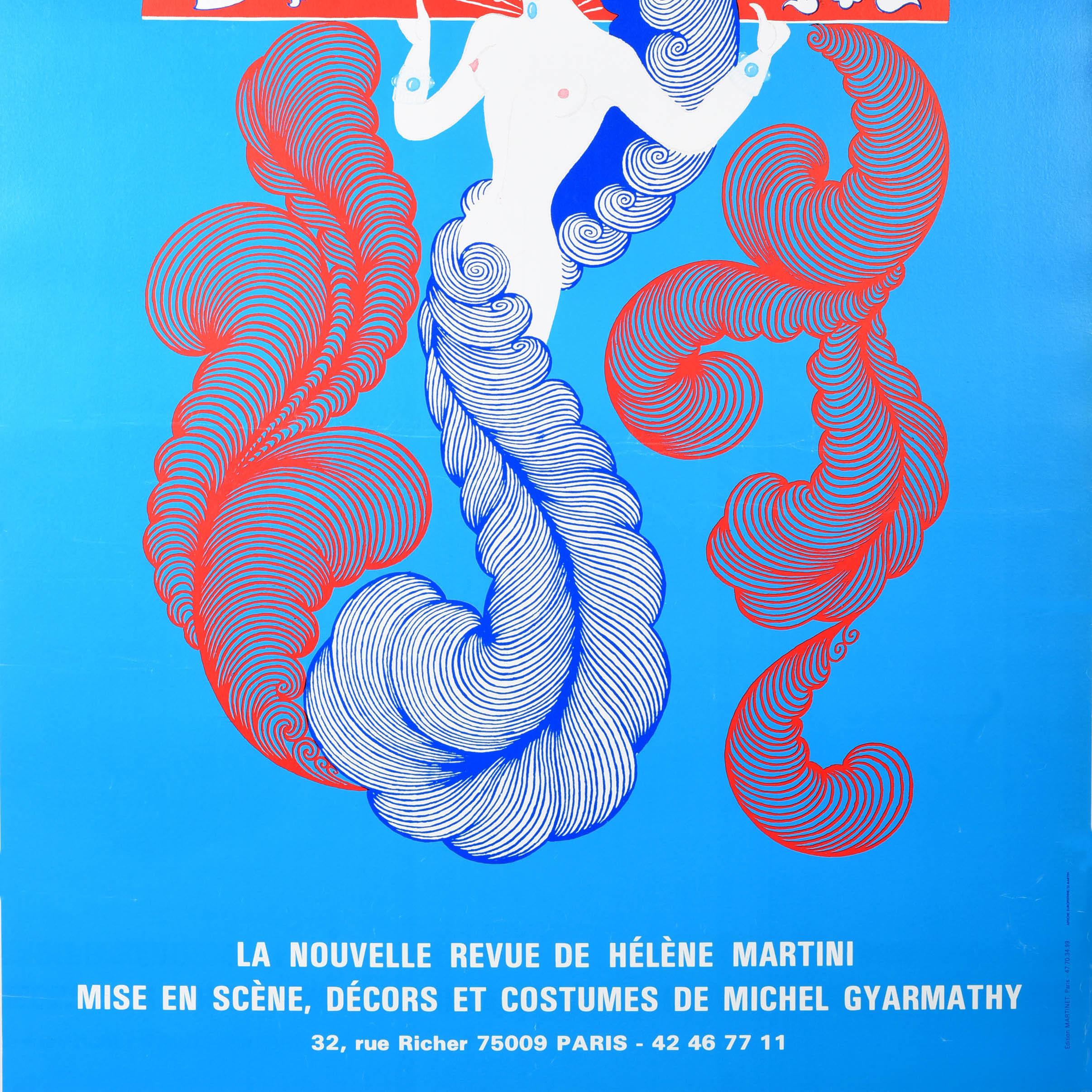 French Original Vintage Advertising Poster Folies Bergere Cabaret Dancer Erte Design For Sale