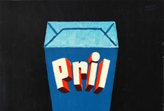 Originales Vintage-Werbeplakat „ Pril Washing Up Powder Relaxes The Water“