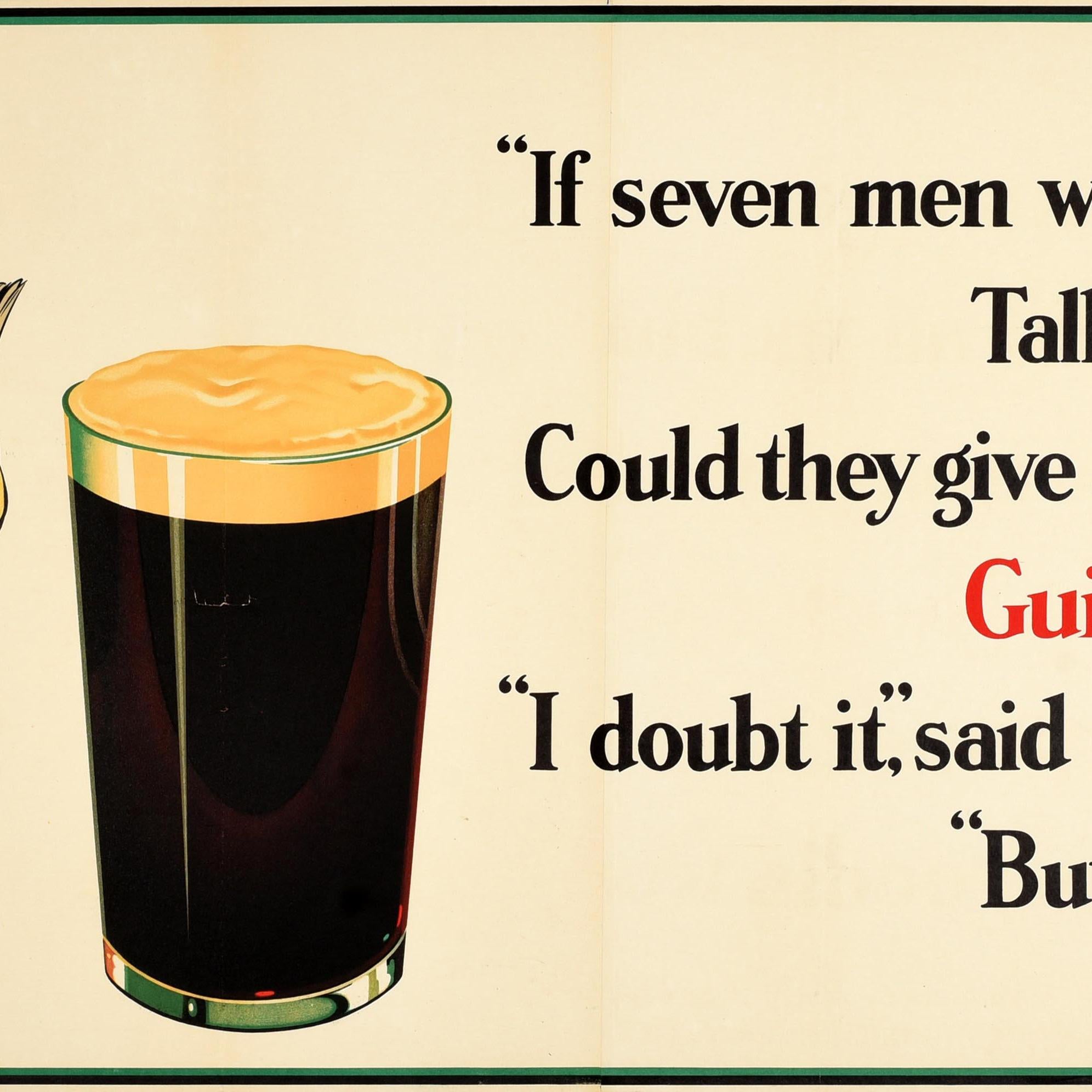Poster pubblicitario originale d'epoca Guinness Alice Wonderland Seven Men Gilroy In condizioni buone in vendita a London, GB