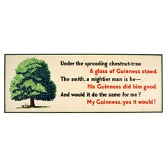 Original Vintage Advertising Poster Guinness Chestnut Tree Irish Dry Stout Beer