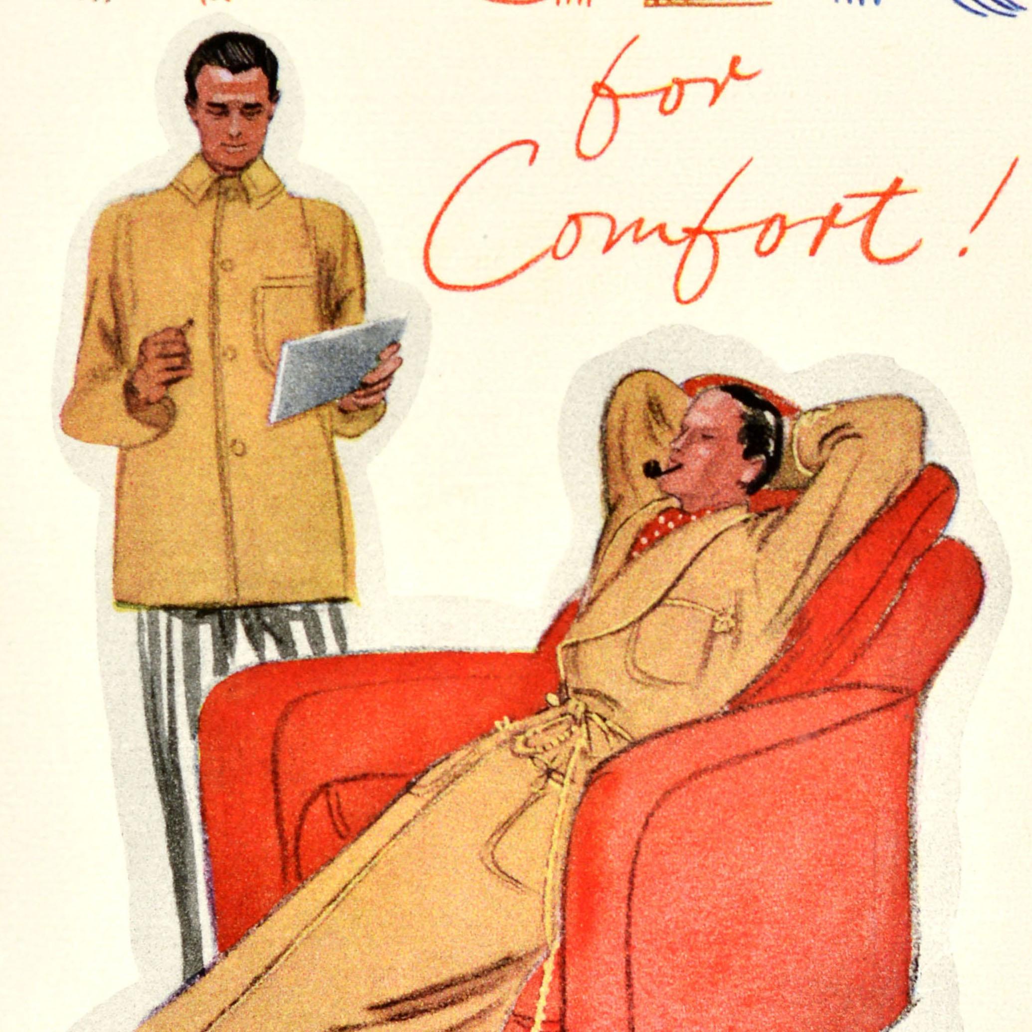 Metà XX secolo Poster pubblicitario originale d'epoca Jaeger per il marchio di abbigliamento britannico Comfort in vendita