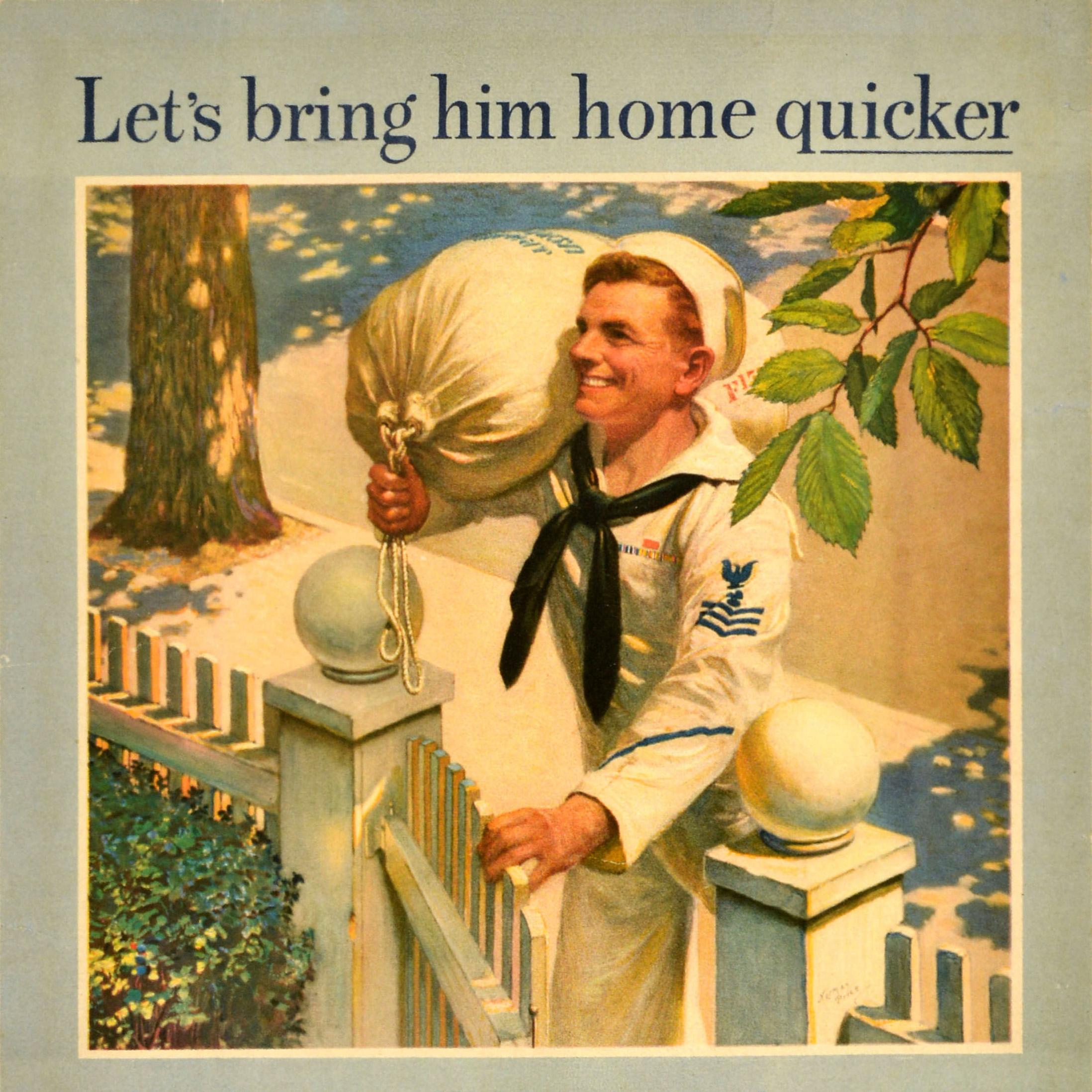 Américain Affiche publicitaire vintage originale Keep It Under Your Stetson Bring Him Home en vente