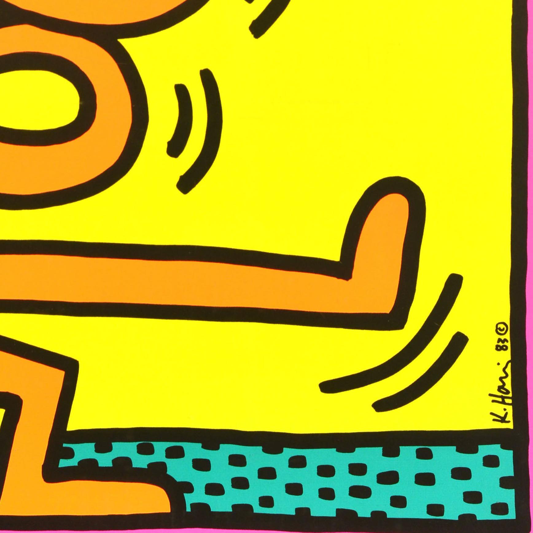Original Vintage Werbeplakat Keith Haring Montreux Jazz Festival 1983 (Ende des 20. Jahrhunderts) im Angebot