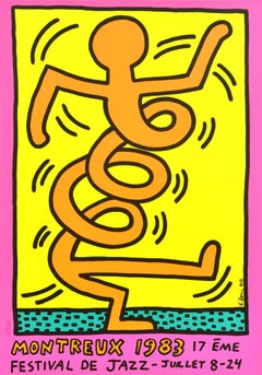 Original Vintage Advertising Poster Keith Haring Montreux Jazz Festival 1983