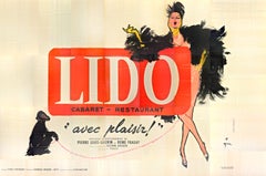 Original Vintage Advertising Poster Lido Avec Plaisir Rene Gruau Billboard