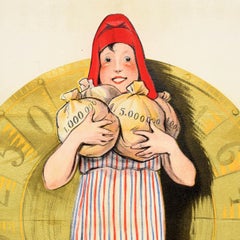 Original-Vintage-Werbeplakat Loterie Nationale, Rad der Fortune, Andre Art