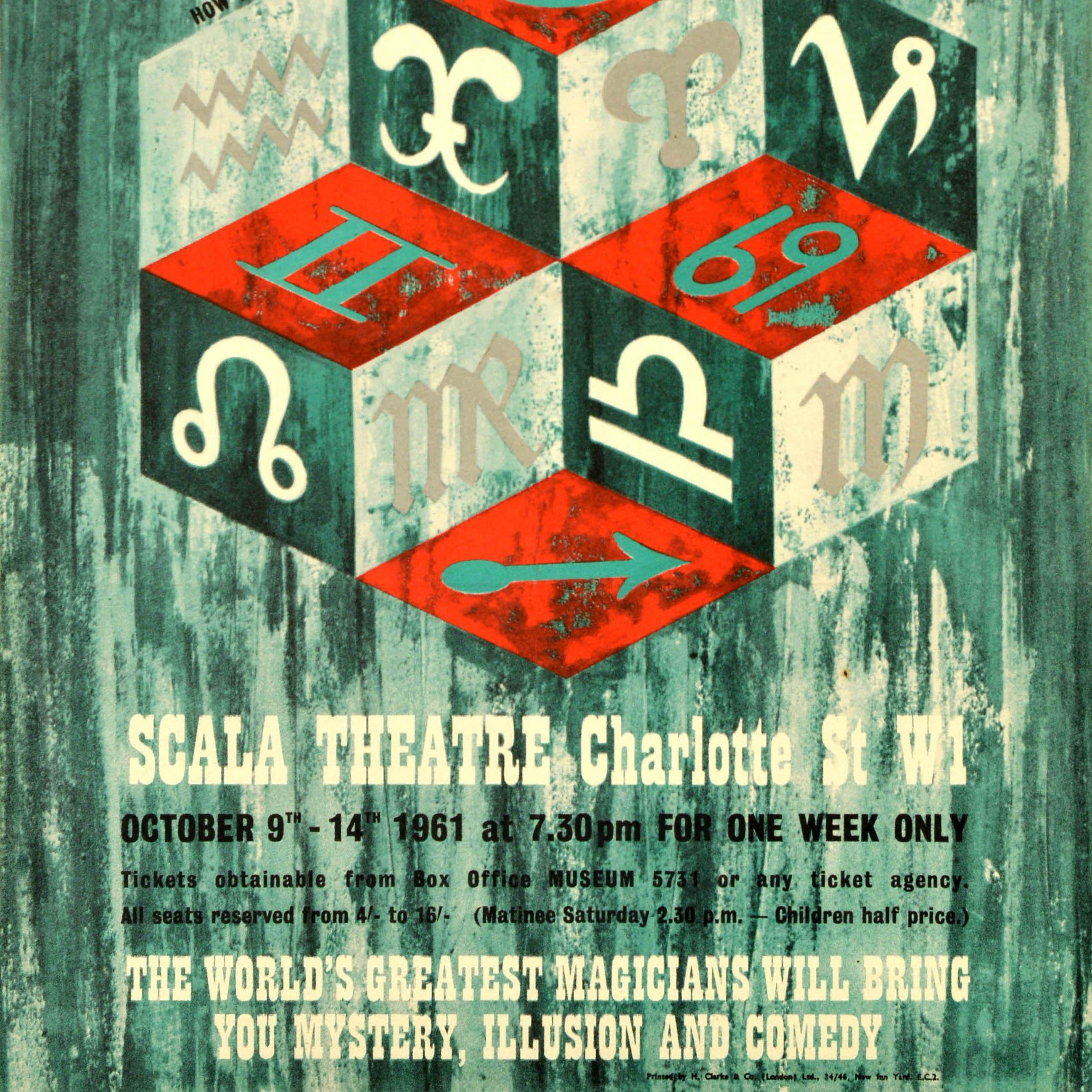Original-Vintage-Werbeplakat Magic Circle Festival Scala Theater Mystery, Original im Zustand „Gut“ im Angebot in London, GB
