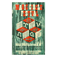 Original Vintage Advertising Poster Magic Circle Festival Scala Theatre Mystery