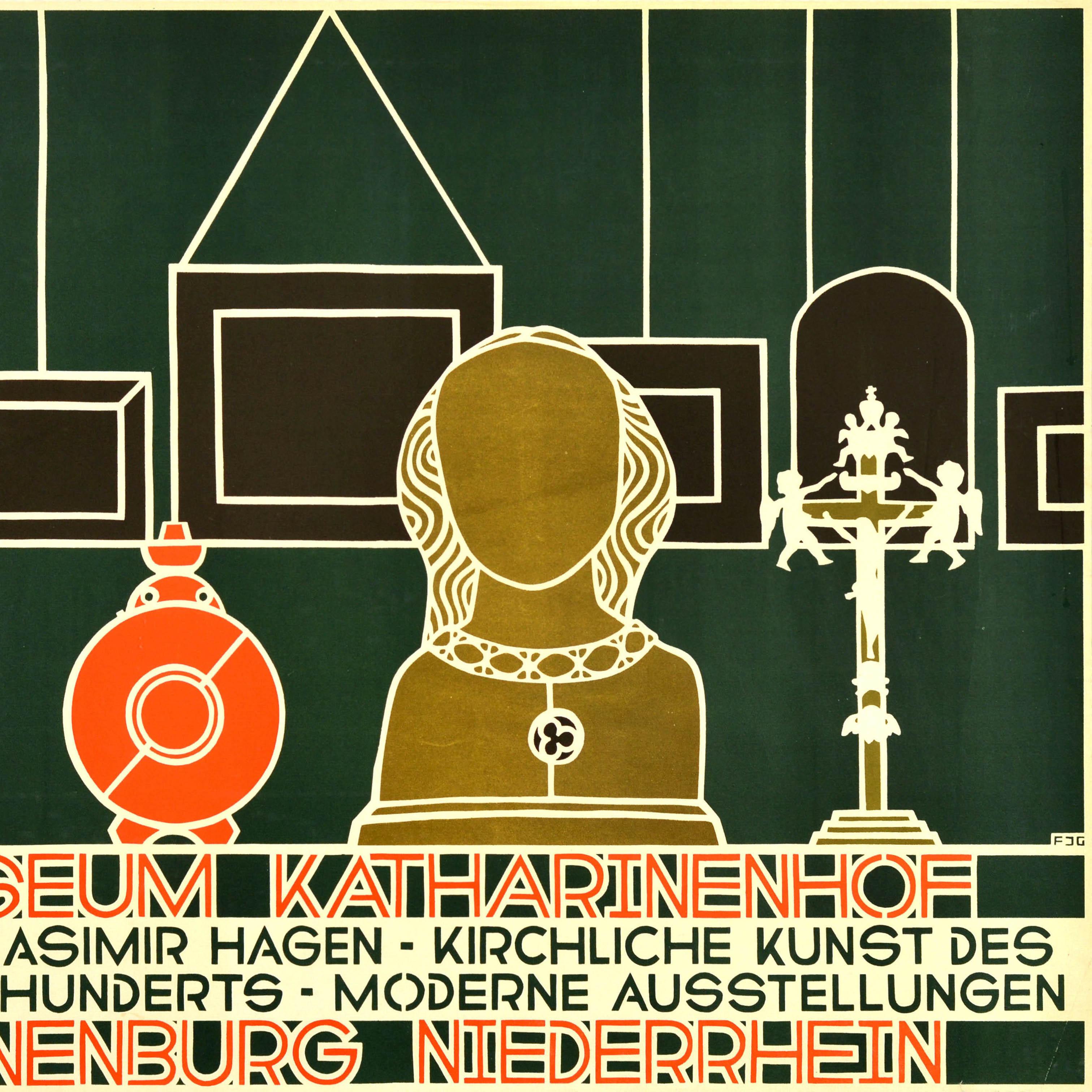 Affiche publicitaire originale vintage du musée Katharinenhof, Exposition d'art moderne Bon état - En vente à London, GB