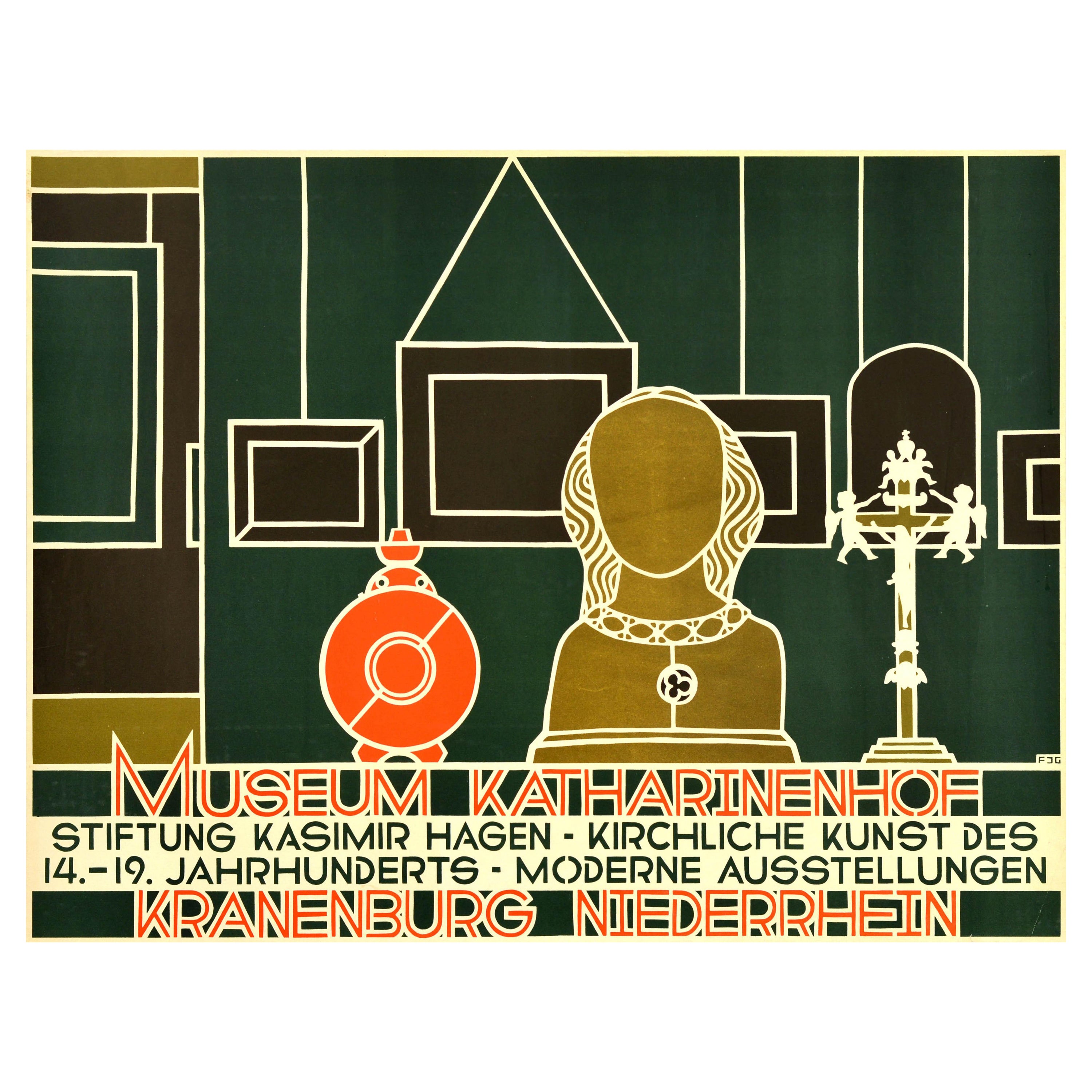 Affiche publicitaire originale vintage du musée Katharinenhof, Exposition d'art moderne
