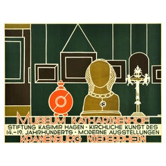 Affiche publicitaire originale vintage du musée Katharinenhof, Exposition d'art moderne