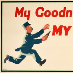 Original Vintage Advertising Poster My Goodness My Guinness John Gilroy Seal