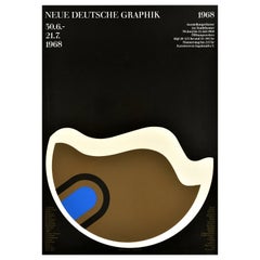 Affiche publicitaire originale vintage, Nouvelle exposition graphique allemande, Dessin d'art