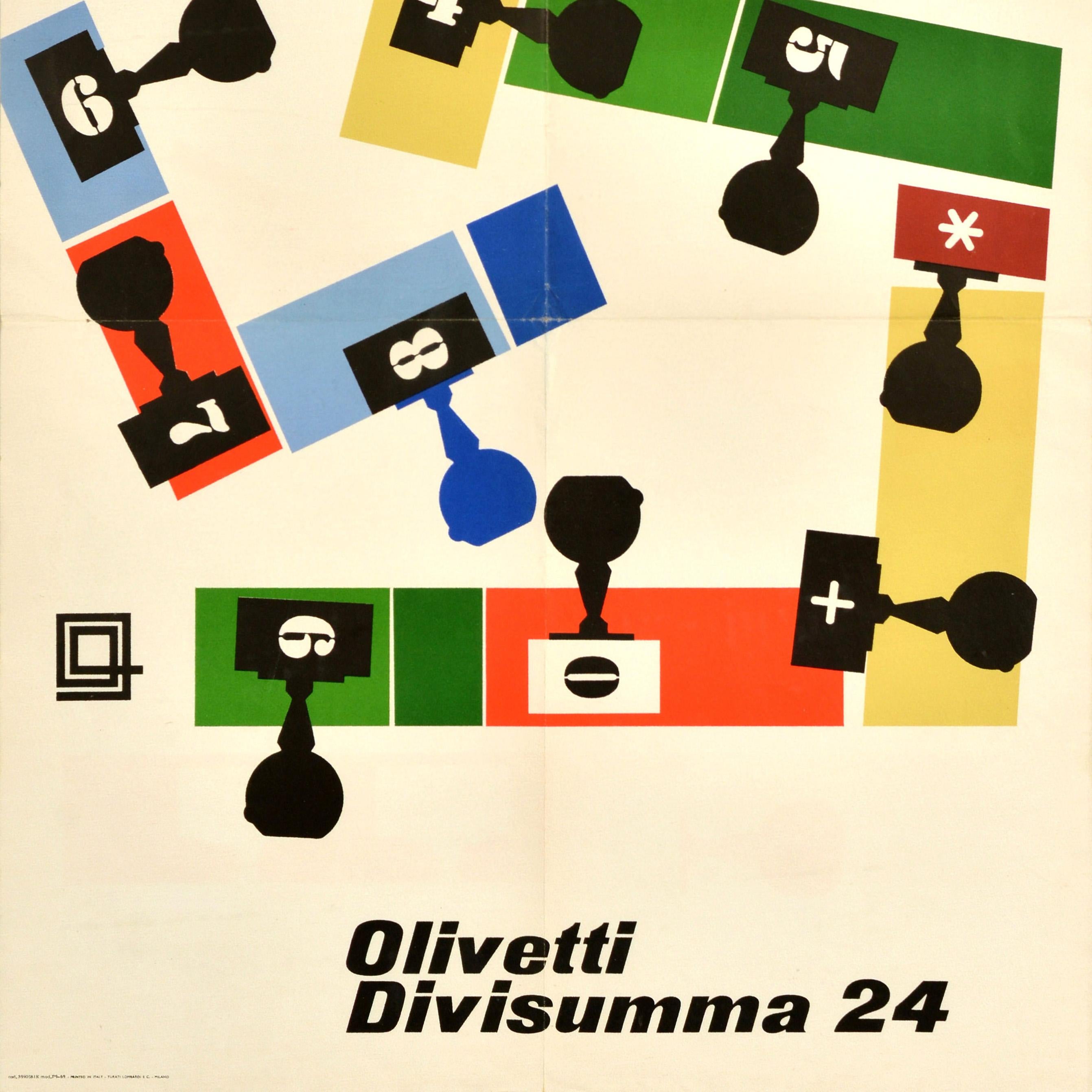 Original Vintage Advertising Poster Olivetti Divisumma 24 Calculating Machine In Good Condition For Sale In London, GB