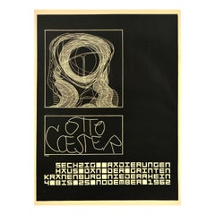 Original-Vintage-Werbeplakat Otto Coester, abstrakte Kunstausstellung, Radierung
