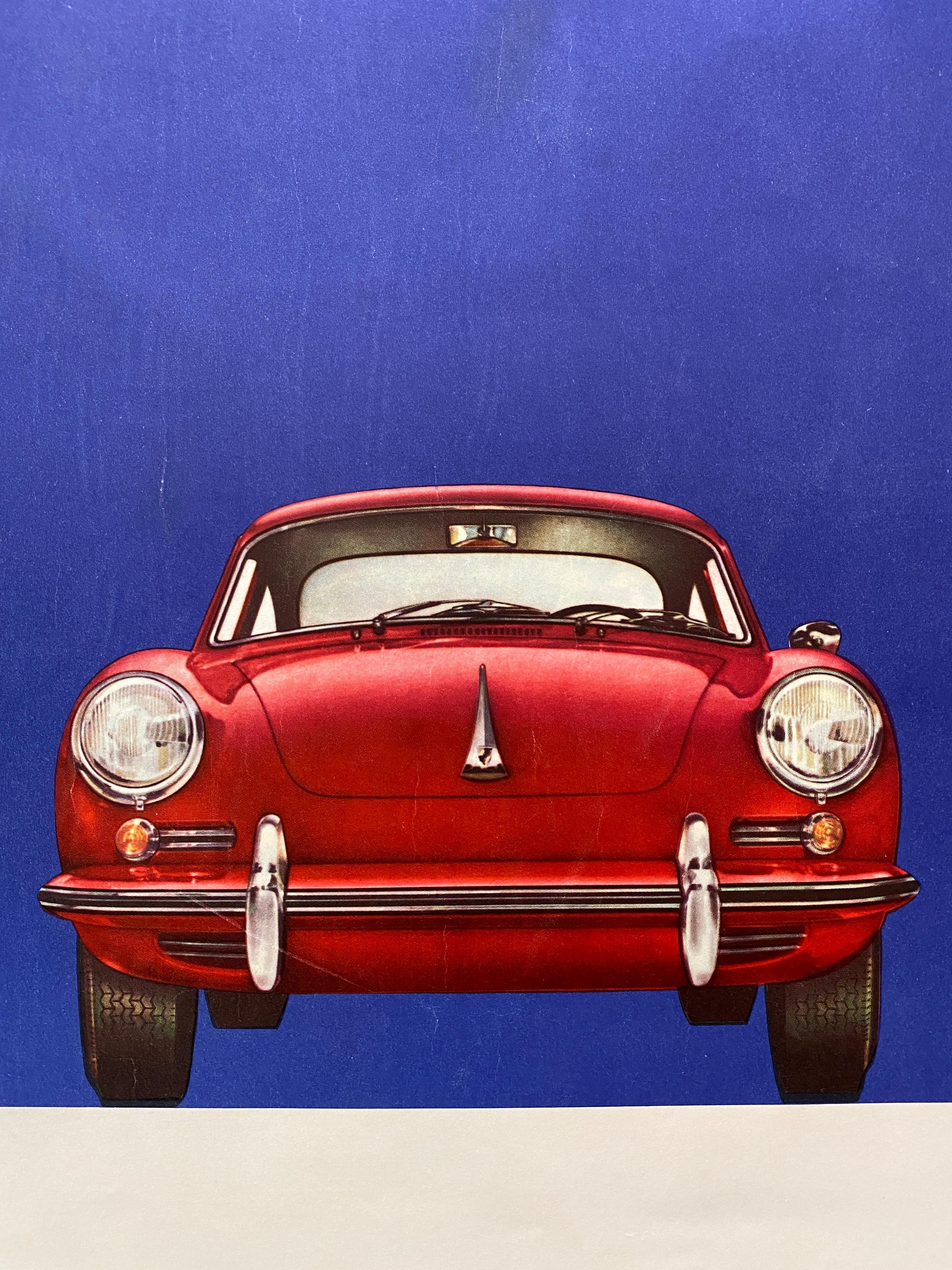 German Original Vintage Advertising Poster, 'PORSCHE' BY Hanns Lohrer, 1962   For Sale