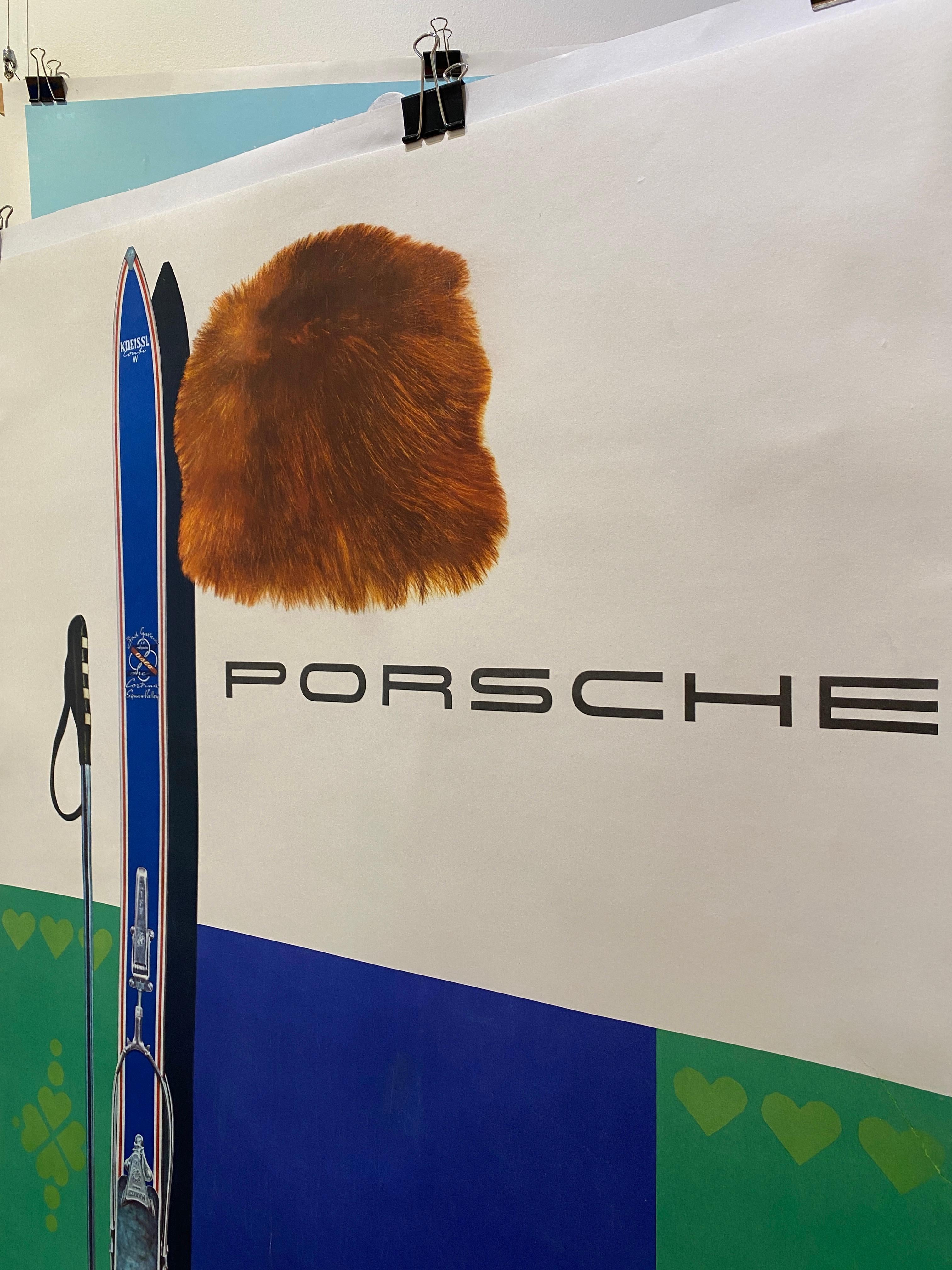 Original Vintage Advertising Poster, 'PORSCHE' BY Hanns Lohrer, 1962 For Sale 2