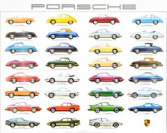 Original Vintage Advertising Poster Porsche Production Cars Ken Rush