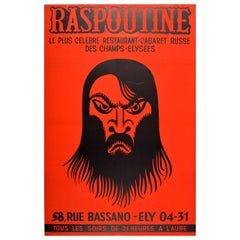 Original Vintage Advertising Poster Raspoutine Rasputin Cabaret Russe Erte