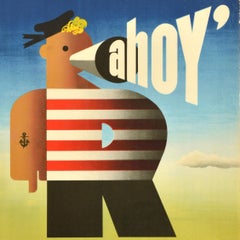 Original Vintage Advertising Poster Rotterdam Ahoy Haven Festival Midcentury Art