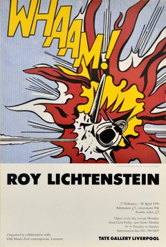 Original Vintage Advertising Poster Roy Lichtenstein Whaam Pop Art Exhibition