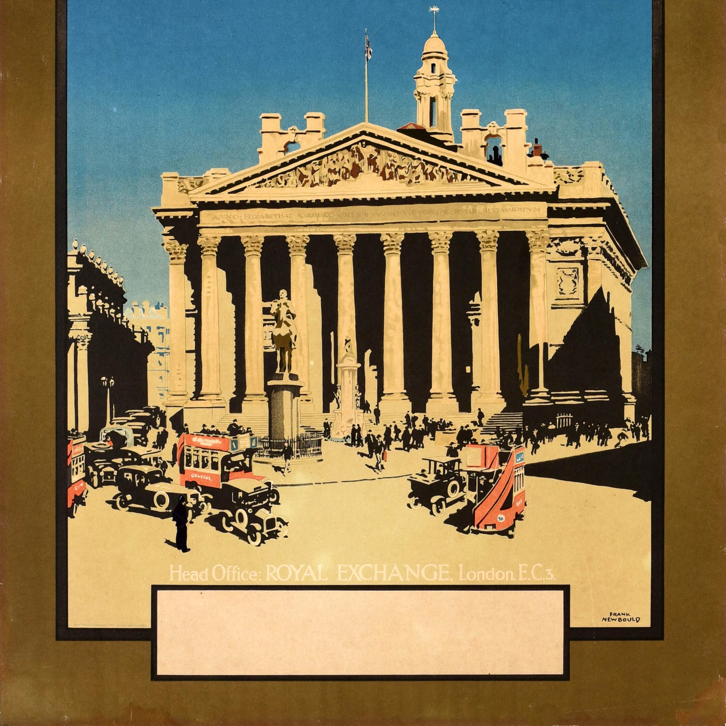 Original Vintage-Werbeplakat Royal Exchange City of London Assurance, Royal Exchange City of London (Britisch) im Angebot