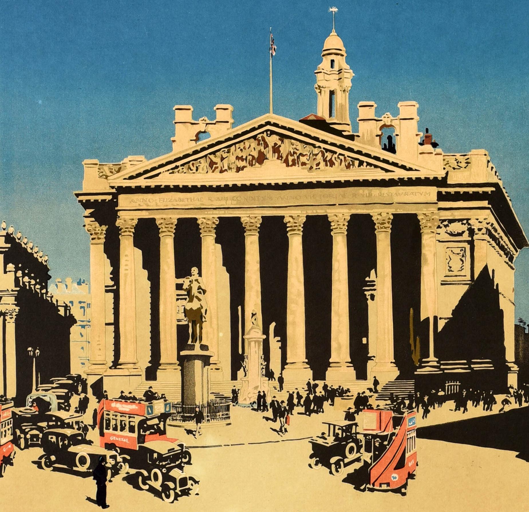 Original Vintage-Werbeplakat Royal Exchange City of London Assurance, Royal Exchange City of London (Mitte des 20. Jahrhunderts) im Angebot