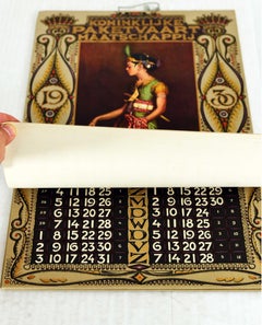 Original Vintage Advertising Poster Royal Packet Shipping Company Calendar Bali