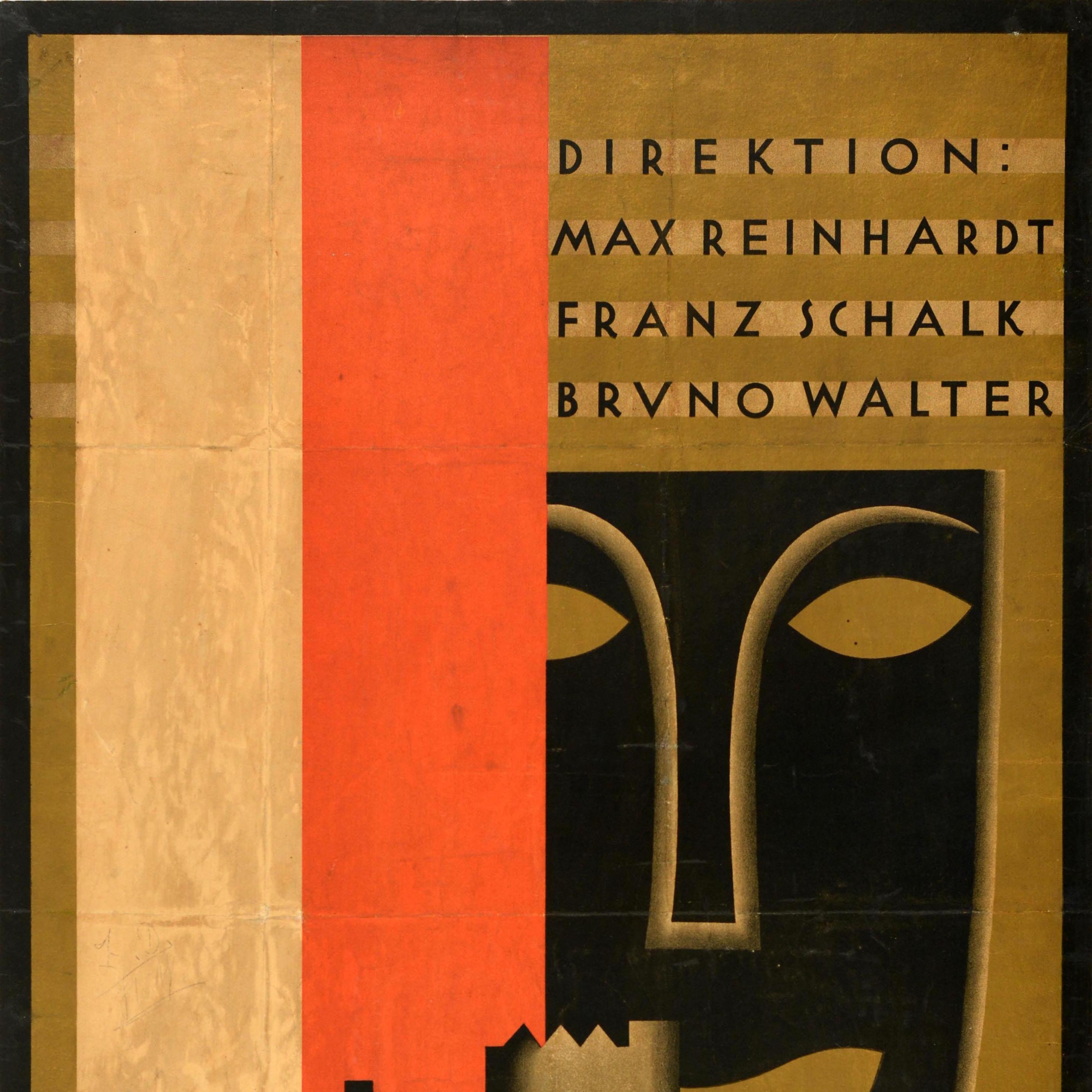 Autrichien Affiche publicitaire originale du festival Salzbourg Festspiele 1928 en vente