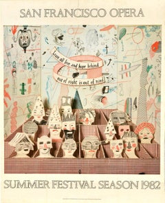 Original Vintage Advertising Poster San Francisco Summer Festival Season Opera