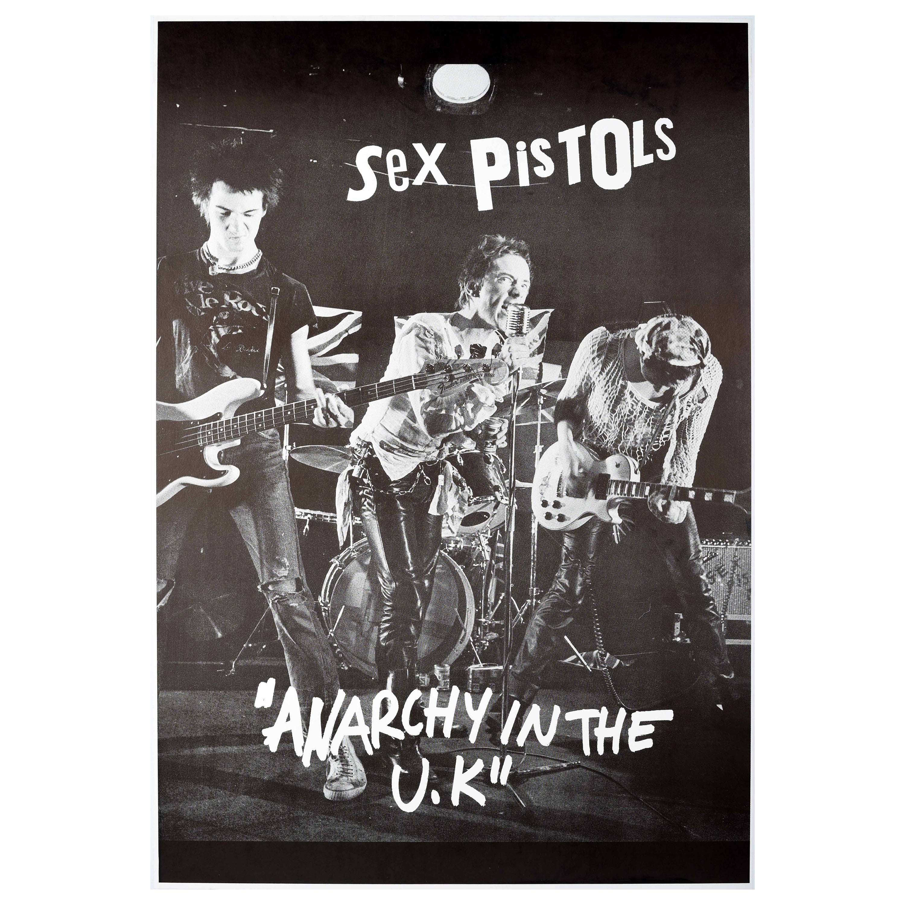 Poster pubblicitario originale d'epoca Sex Pistols Anarchy In The UK Punk Music Art