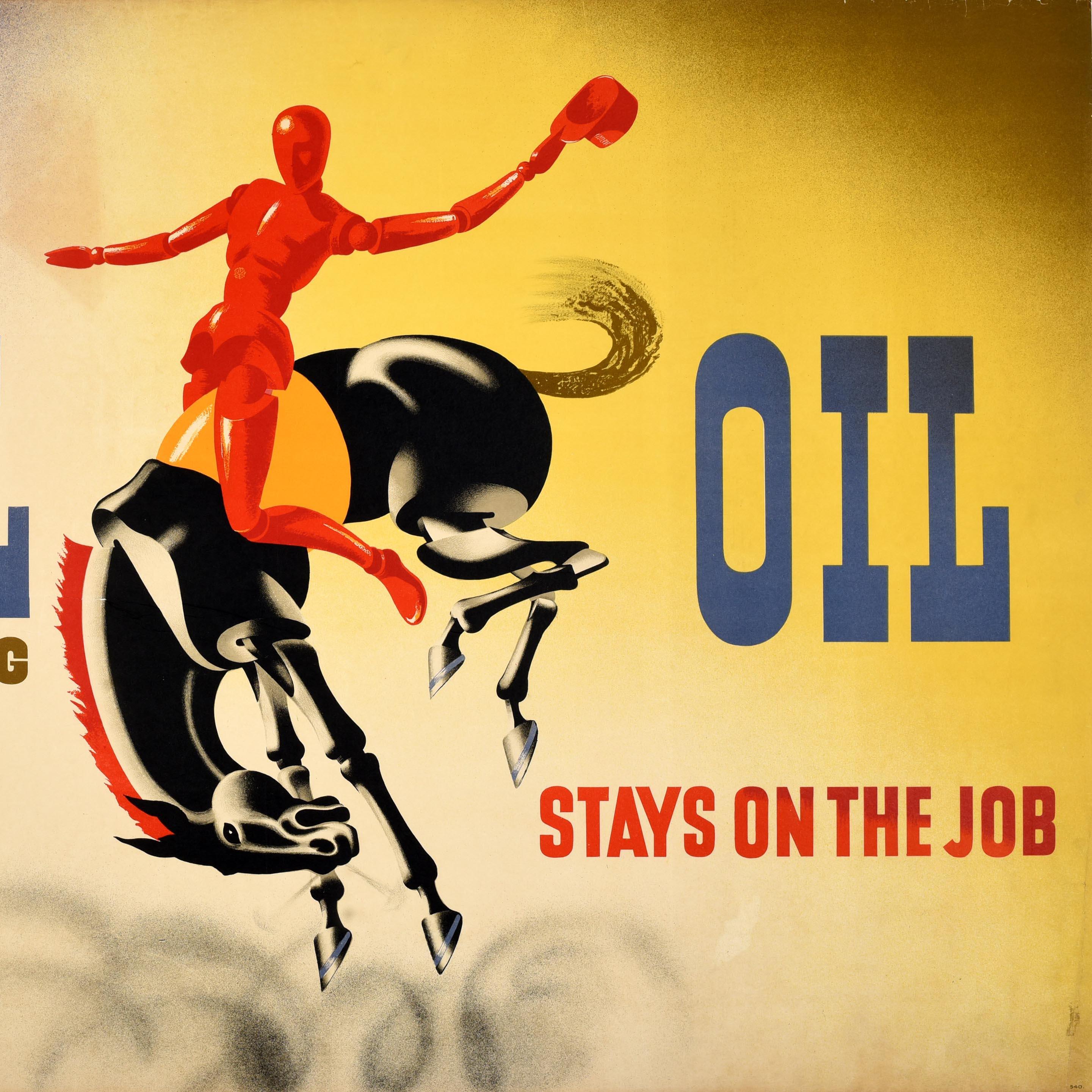Poster pubblicitario originale d'epoca Shell Oil Rodeo Abram Games In condizioni buone in vendita a London, GB