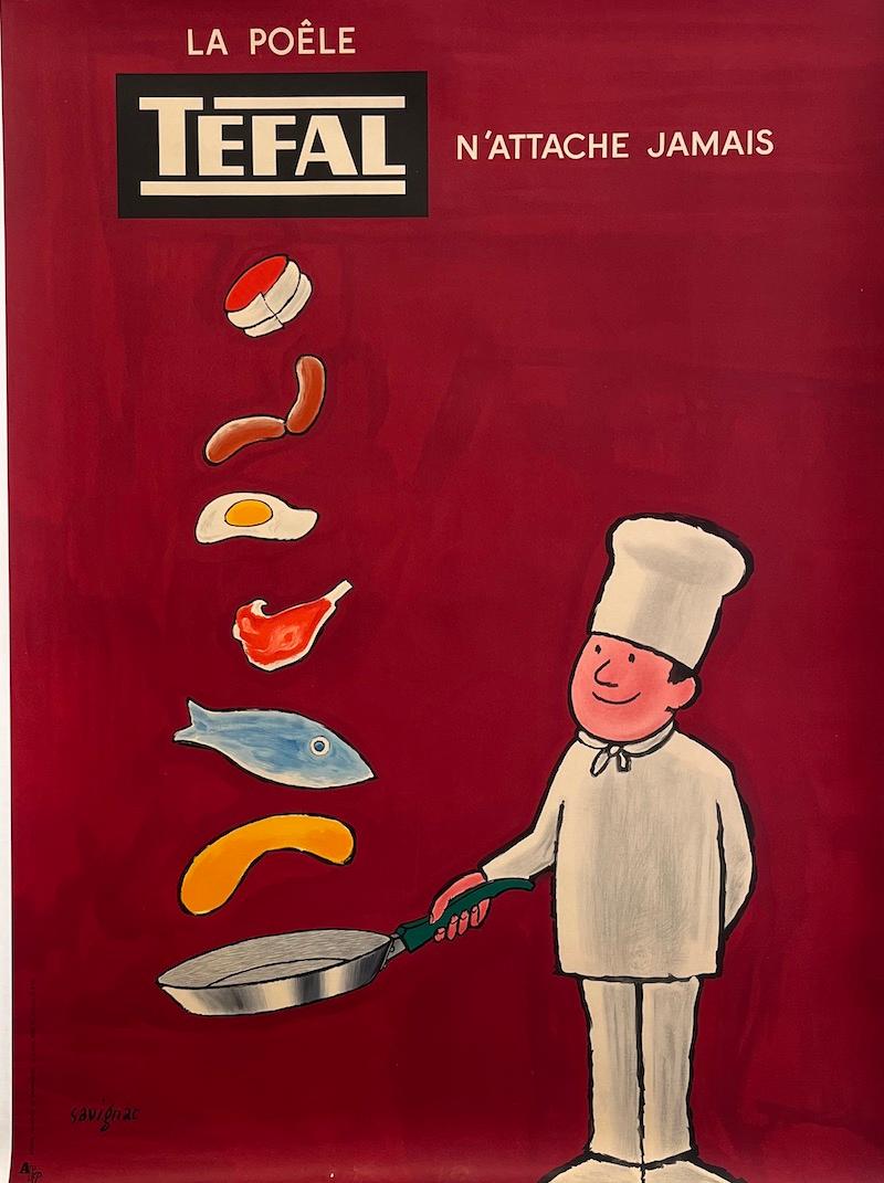 Original Vintage Advertising Poster 'TEFAL' by SAVIGNAC C. 1960

