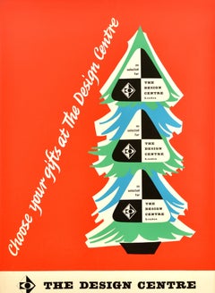 Original Vintage Advertising Poster The Design Centre Christmas Gifts London