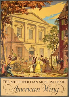 Original Vintage Werbeplakat The Metropolitan Museum of Art American Wing